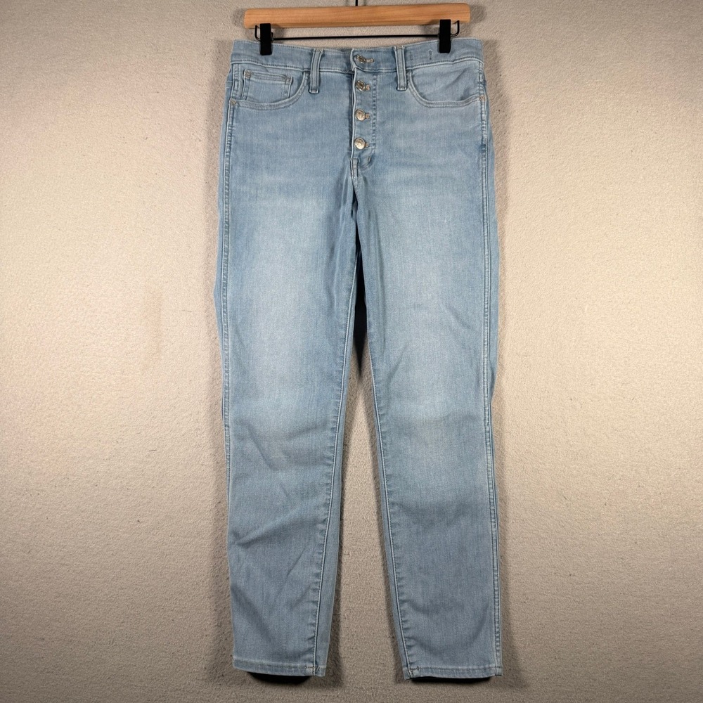 Madewell Roadtripper Jeggings Light Wash Blue High Rise Button Fly Jeans Size 29